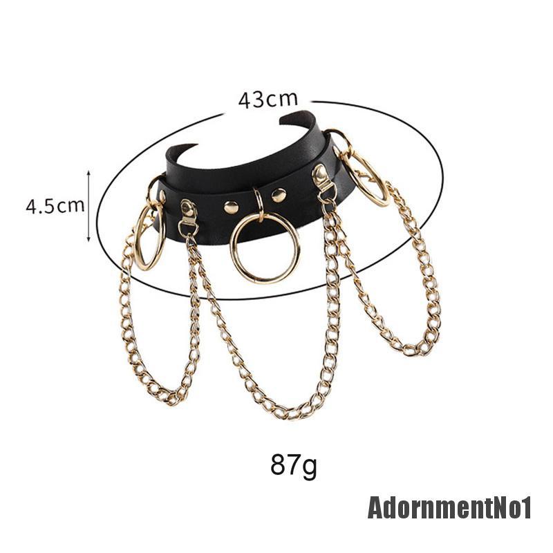 (Adornmentno1) Kalung Choker Adjustable Flexible Bahan Kulit Pu Gaya Gothic Punk Untuk Wanita