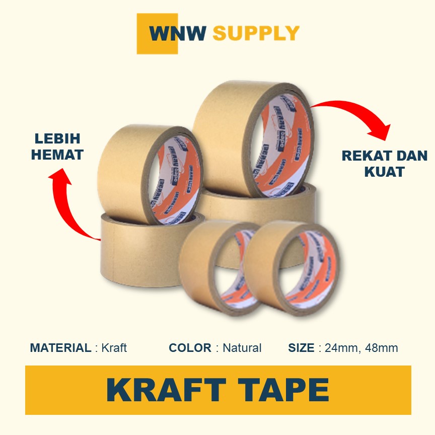 

Isolasi Lakban Coklat Kertas Besar 48mm 2 Inch 24mm 12 Meter Isolatip Solasi Kertas Coklat Kraft Tape Besar Berry Tape