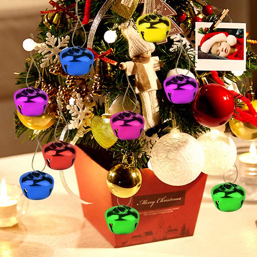 [Christmas Products] 1 Set mixed color Santa Jingle Bells DIY Christmas Ornaments