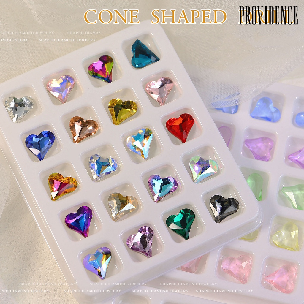 20pcs Ornamen Kuku 3D Bentuk Hati Bahan Plastik Tahan Pudar Untuk Dekorasi Nail Art