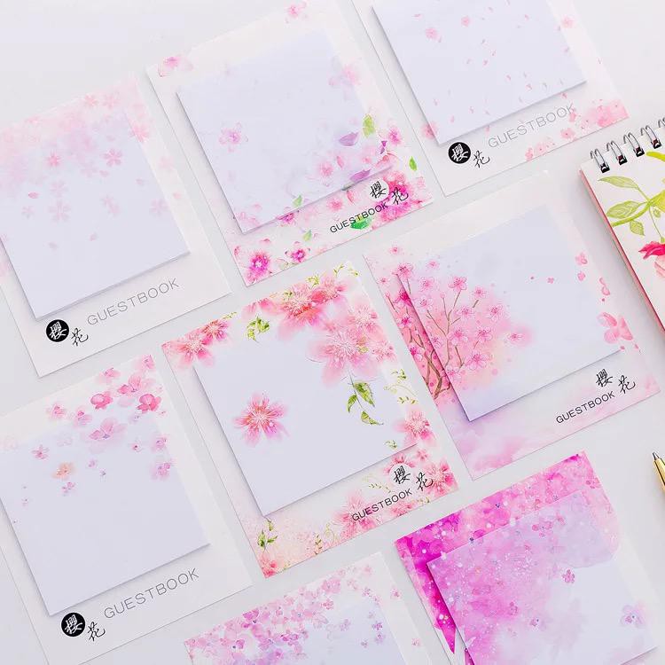 ANEKAGROSIR | STICKY NOTE MOTIF BUNGA SAKURA - MEMO MINI - STICKY NOTE-1
