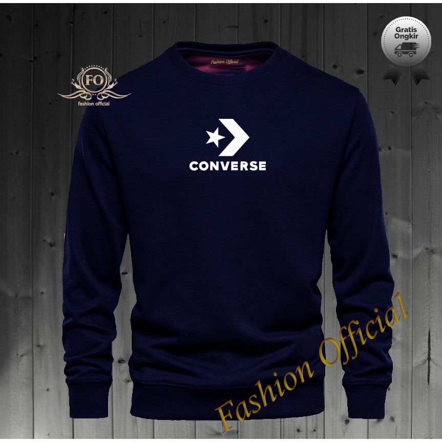 Baju Sweater Distro ConverText Putih Premium Quality Sweater Pria Wanita Distro Terkeren - Sweater H