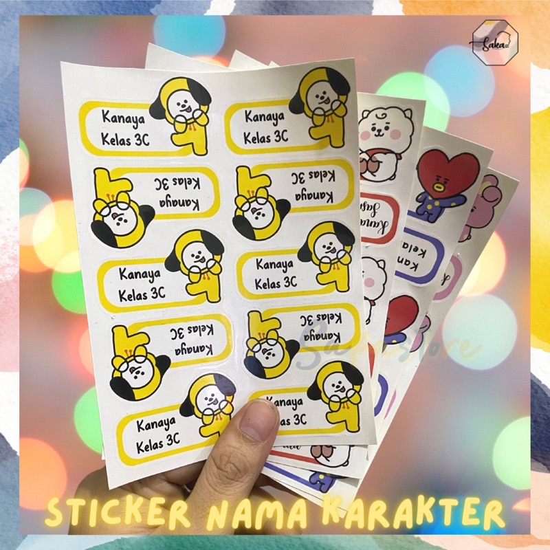 

[40 PCS] STICKER NAMA KARAKTER CUSTOM MURAH / STICKER NAMA CUSTOM