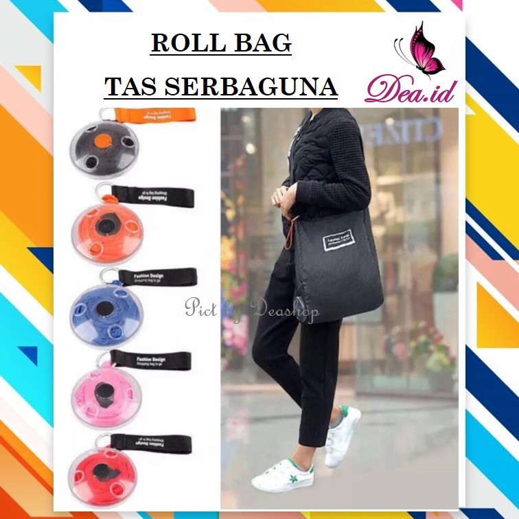 [DEASTORE] TAS KANTONG BELANJA GULUNG SERBAGUNA PRAKTIS ROLL UP BAG - ROLL BAG WATERPROFF