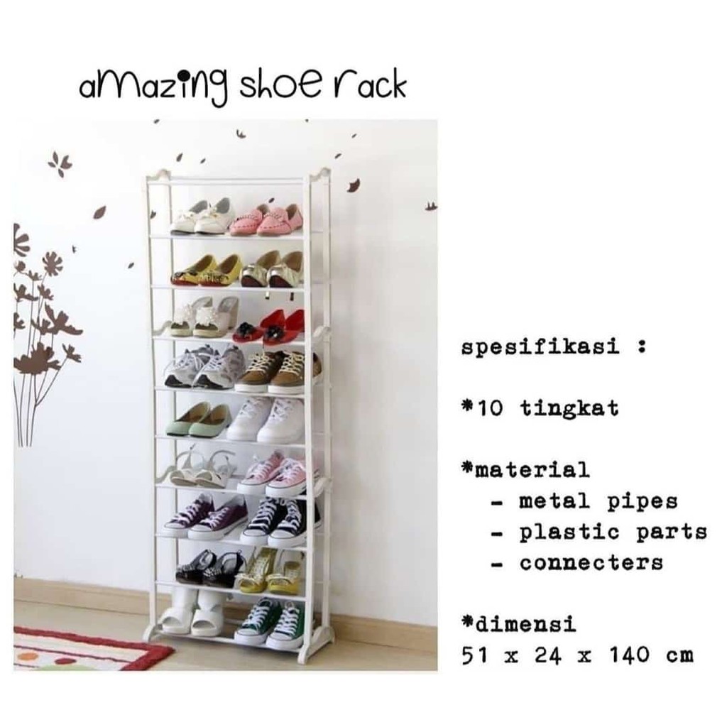 Amazing Shoes Rack 10 Tingkat Merek Shenar Shopee Indonesia