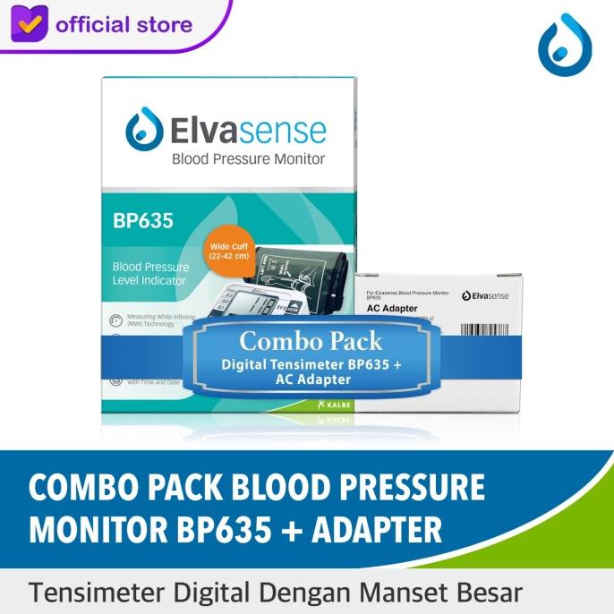 Paket Tensimeter Digital Elvasense Bp635 + Ac Adapter Termurah