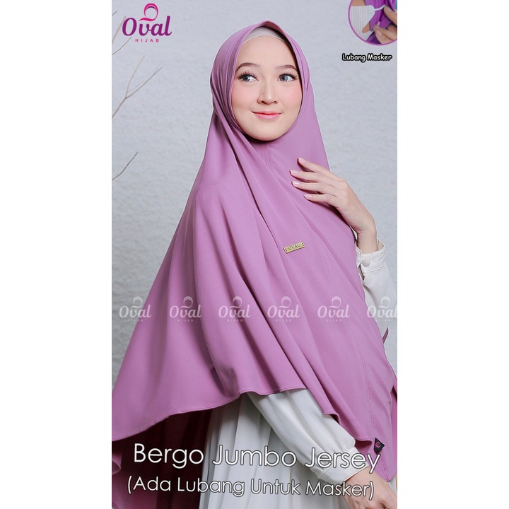 ASMA BERGO JUMBO / ADA LUBANG MASKER / BERGO JERSEY JUMBO / DAILY HIJAB JUMBO BAHAN JERSEY PREMIUM O