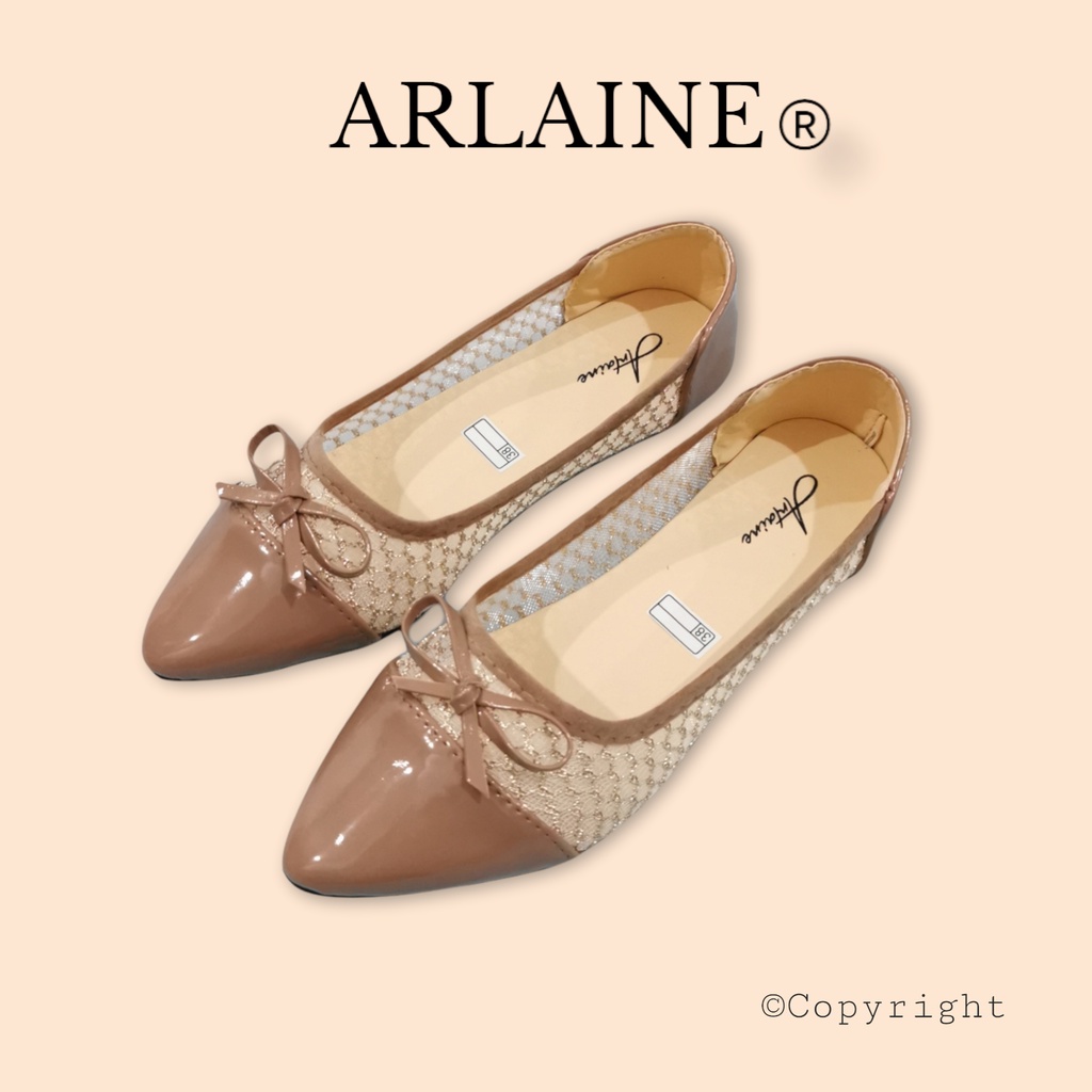 Arlaine Aneska sepatu flat shoes wanita / sepatu brukat / sepatu flat / flatshoes pita