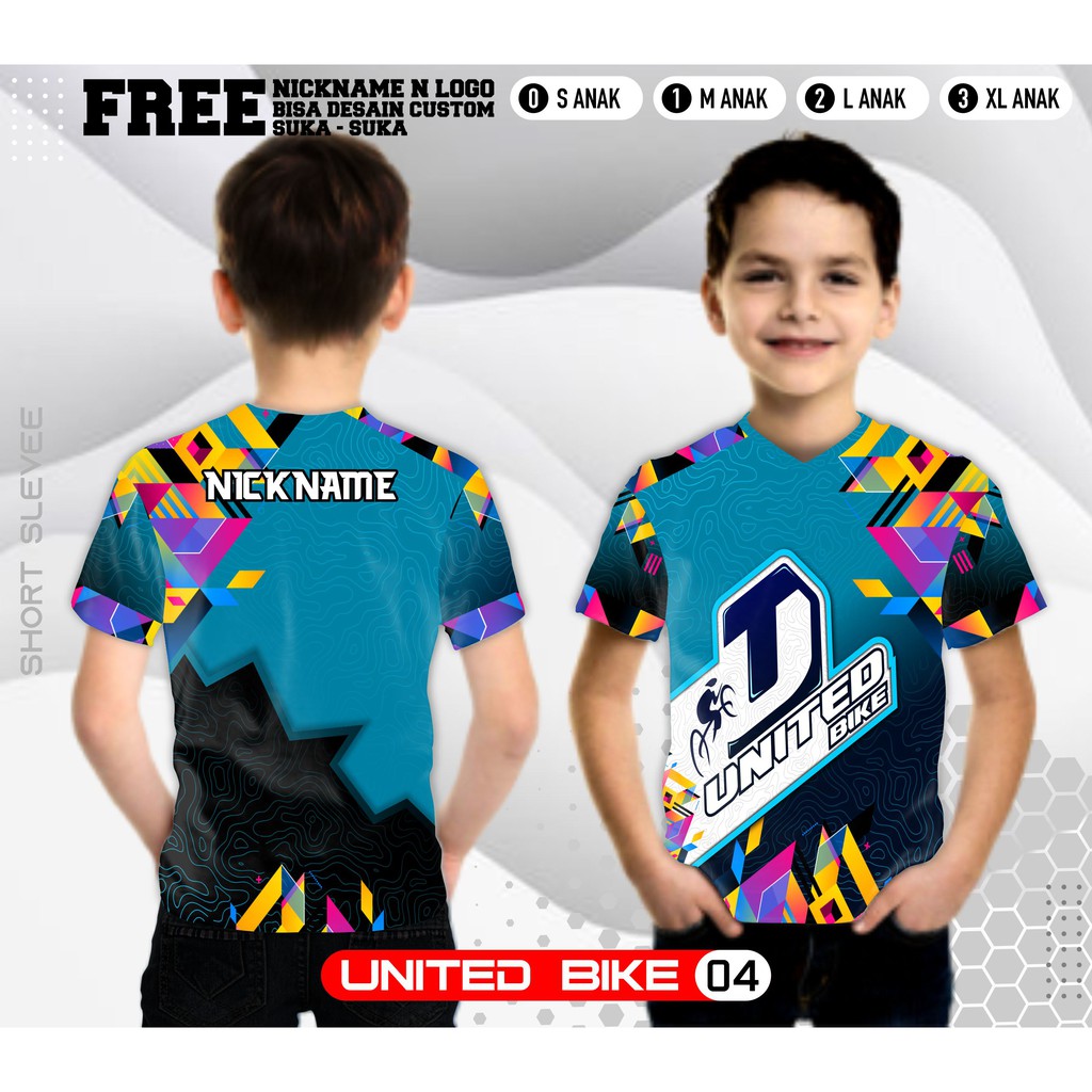 Jersey sepeda anak united bike baju kaos gowes