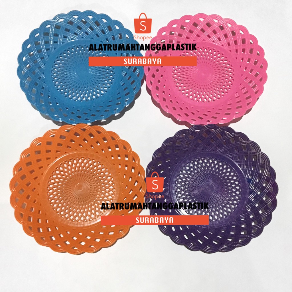 12pcs Piring Anyam / Piring Rotan Plastik /  Piring Anyam Plastik