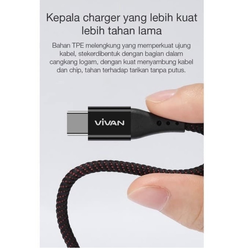 Kabel Data VIVAN NC100 Type C 3A 1M Original