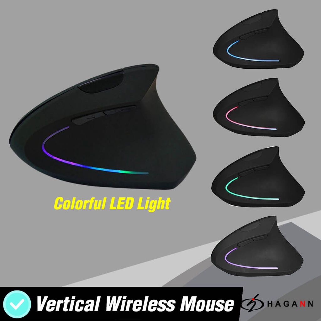 Mouse Wireless Vertical Gaming Ergonomis Laptop Vertikal Wireles USB Mause PC Komputer Game Ergonomic