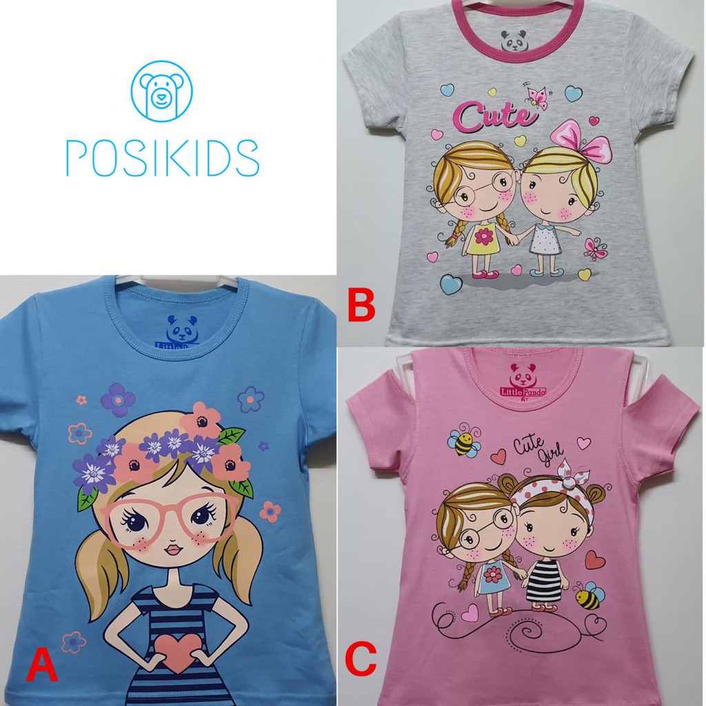  Kaos Anak Perempuan  Karakter Girl Cute Size 1 10 Tahun 