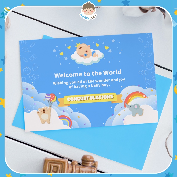 Heiby Baby Gift Card (Baby Boy) / Kartu Ucapan Bayi