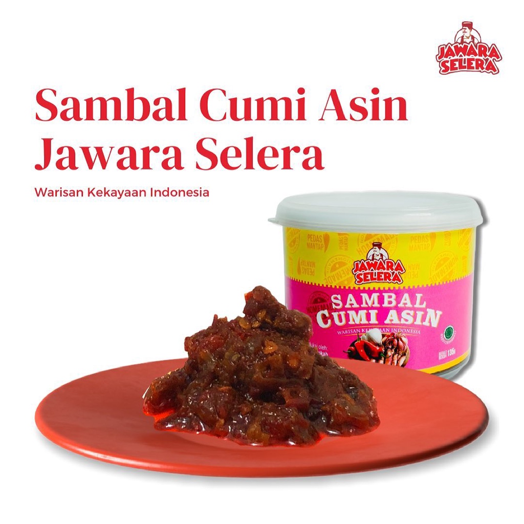 Sambal Cumi Asin Jawara Selera 135gram  /  Sambel Cumi Asin