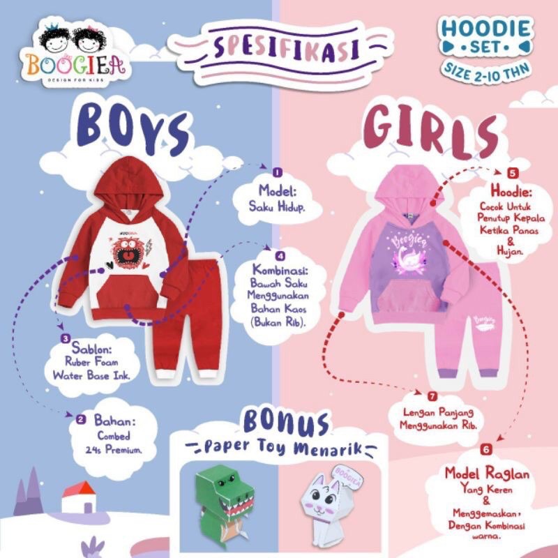 Set Hoodie by Boogiea || Set Hoodie Boy &amp; Girl