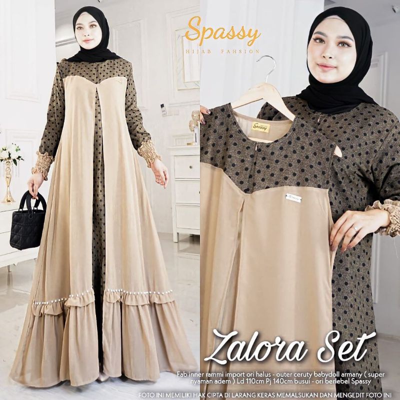 ZALORA SET OUTER SET // Set Outer katun Mic Ceruty // Kombinasi mutiara