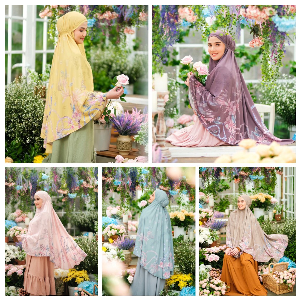 DOA INDONESIA BAITI SOLEHA KHIMAR SERIES SYARI TAUPE, ORCHID, SAGE GREEN, PINK BLUSH, PRIME YELLOW