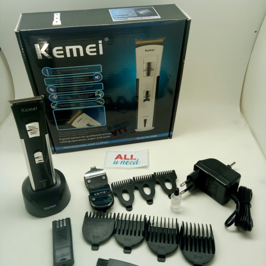 Clipper Kemei KM-3006 Mesin Cukur Rambut, Kumis, Jenggot &amp; Ukir Rambut