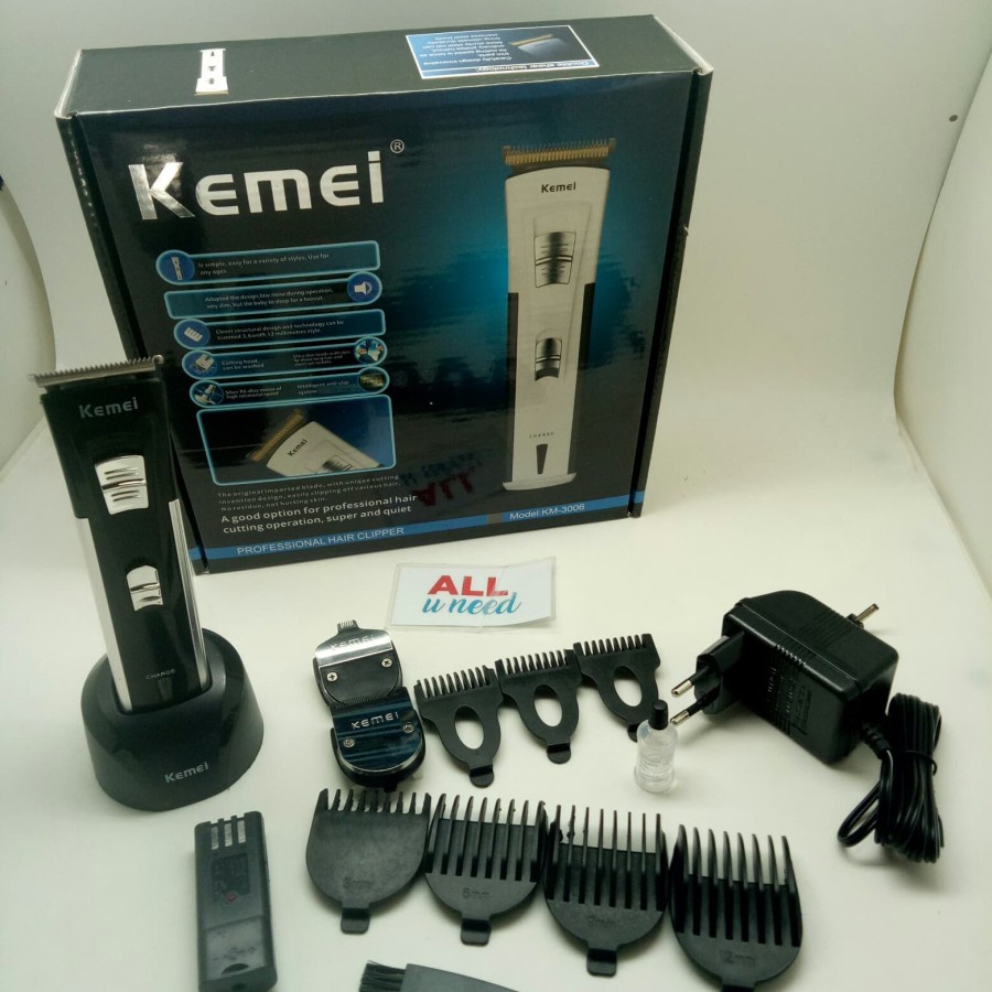 Clipper Kemei KM-3006 Mesin Cukur Rambut, Kumis, Jenggot &amp; Ukir Rambut