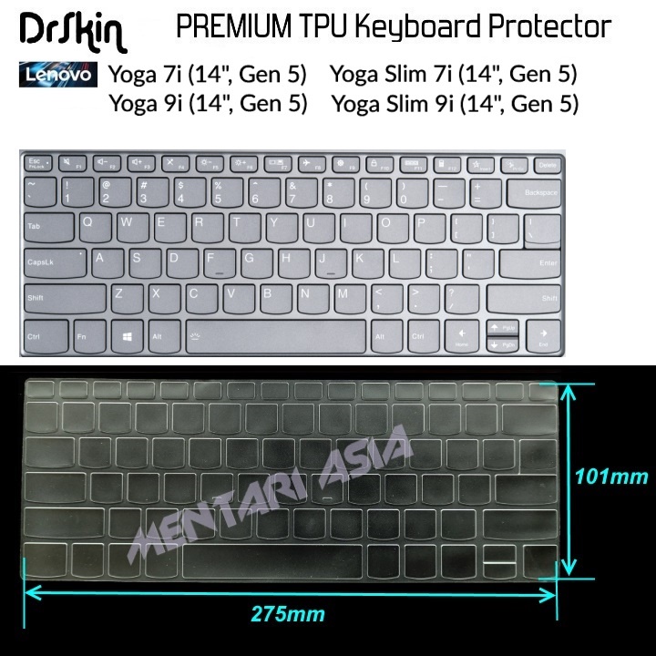 Keyboard Protector Lenovo YOGA 7i-14 YOGA Slim7i-14 - DrSkin PREMIUM TPU CLEAR