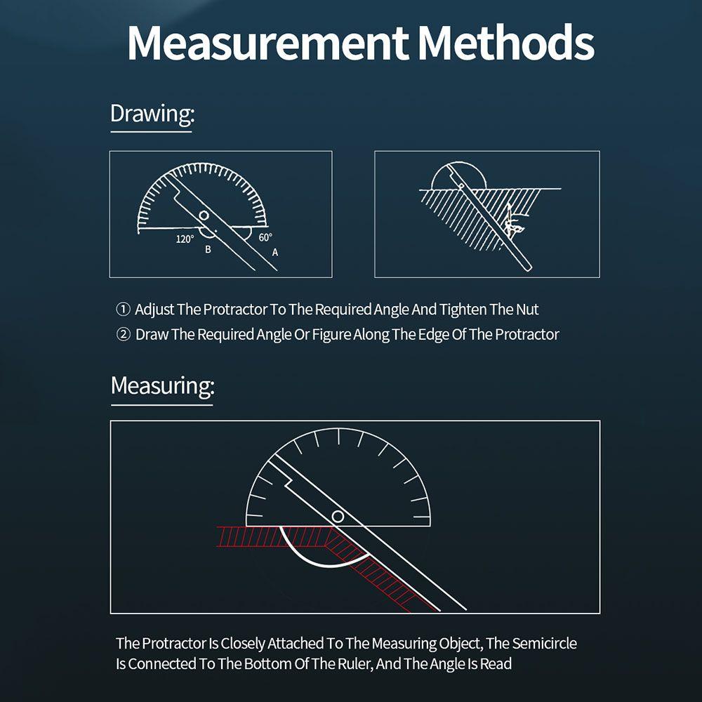 Solighter Goniometer Penggaris Busur Derajat Pengukur Sudut