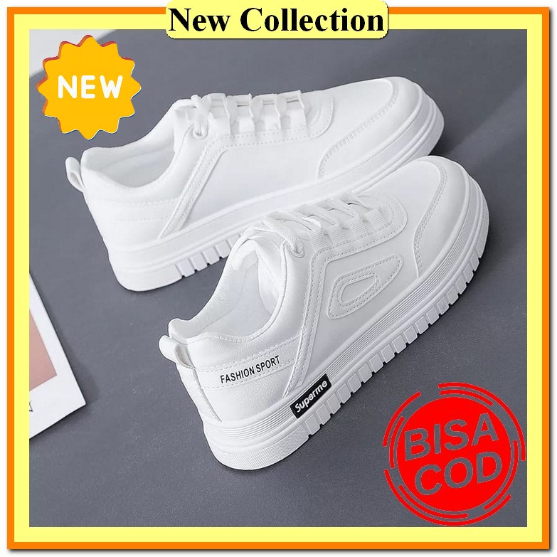 Sepatu Putih Polos Cewek Sepatu Putih Polos Casual Sepatu Sneakers Aerostreet Original Aid 0197,Sepa