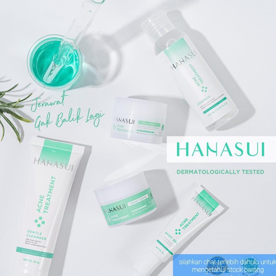 HANASUI PAKET ACNE SKINCARE TREATMENT SERIES PERAWATAN BERJERAWAT