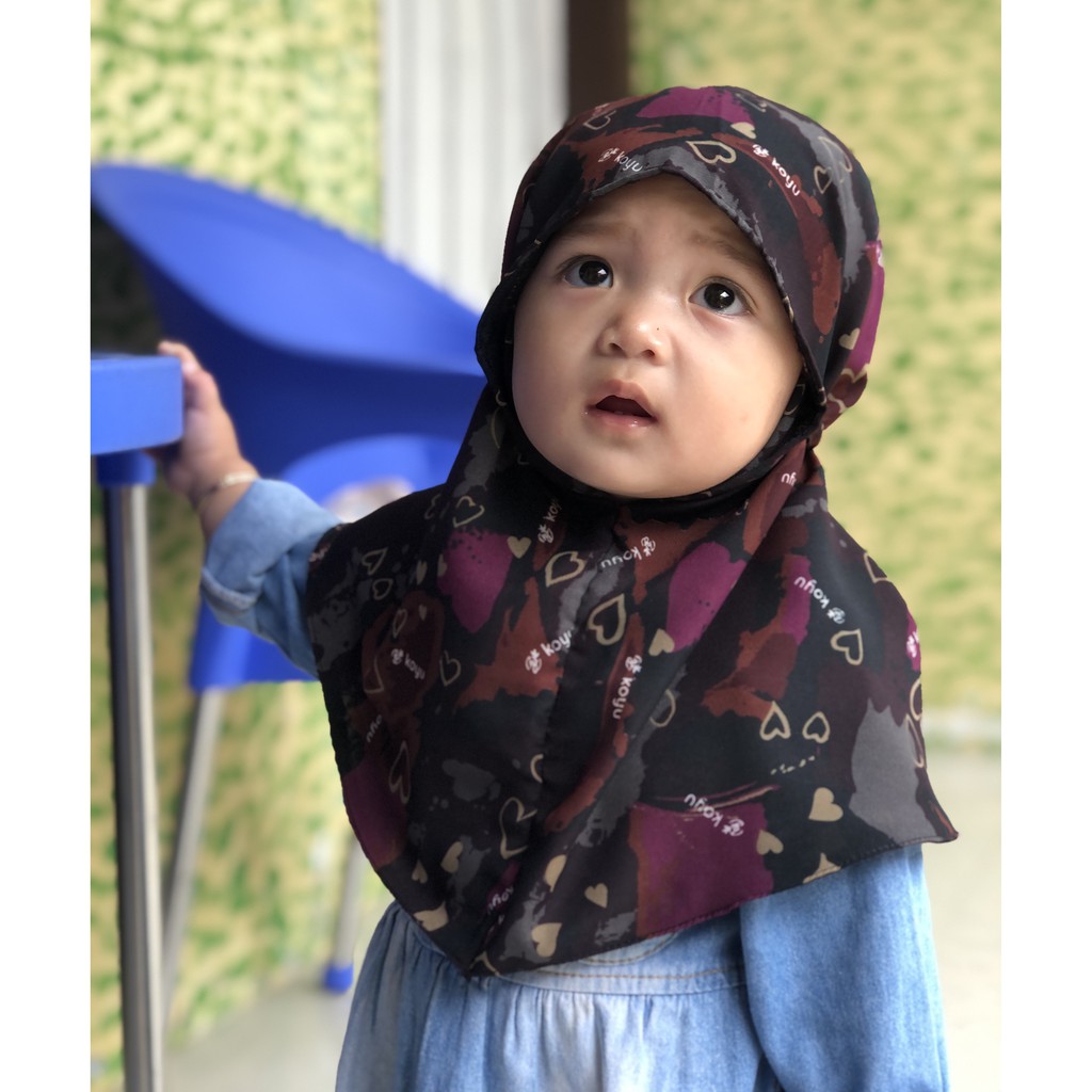 (RANDOM MOTIF) BERGO BAYI BATITA BALITA ANAK CHIFFON VINEY POLYCOTTON KHIMAR SIMPLE HIJAB JILBAB