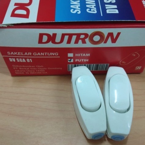 SAKLAR GANTUNG DUTRON DV SGA 01 PUTIH/SAKELAR GANTUNG/CETEKAN LAMPU ON OFF/ALAT NYALAKAN LAMPU