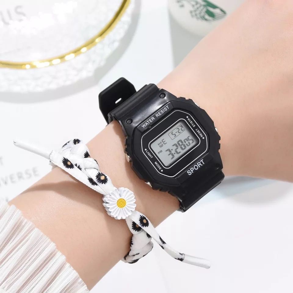 ✅COD Jam Tangan Wanita Student Waterproof Digital Watch GD Same Paragraph Small Daisy Floral Motif