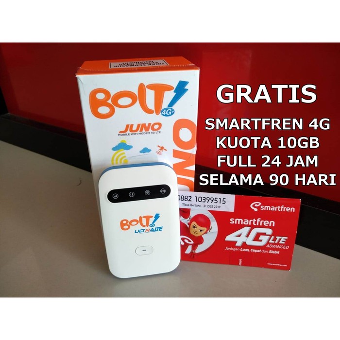 Mifi Modem Wifi Router 4G Bolt Juno Unlock Free Perdana Smartfren
