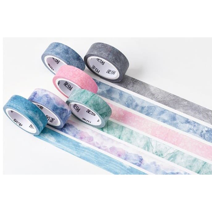 

MURAH !!! NATURAL COLOR MASKING WASHI TAPE - SELOTIP SOLASI MOTIF LUCU - GREY STONE SP420