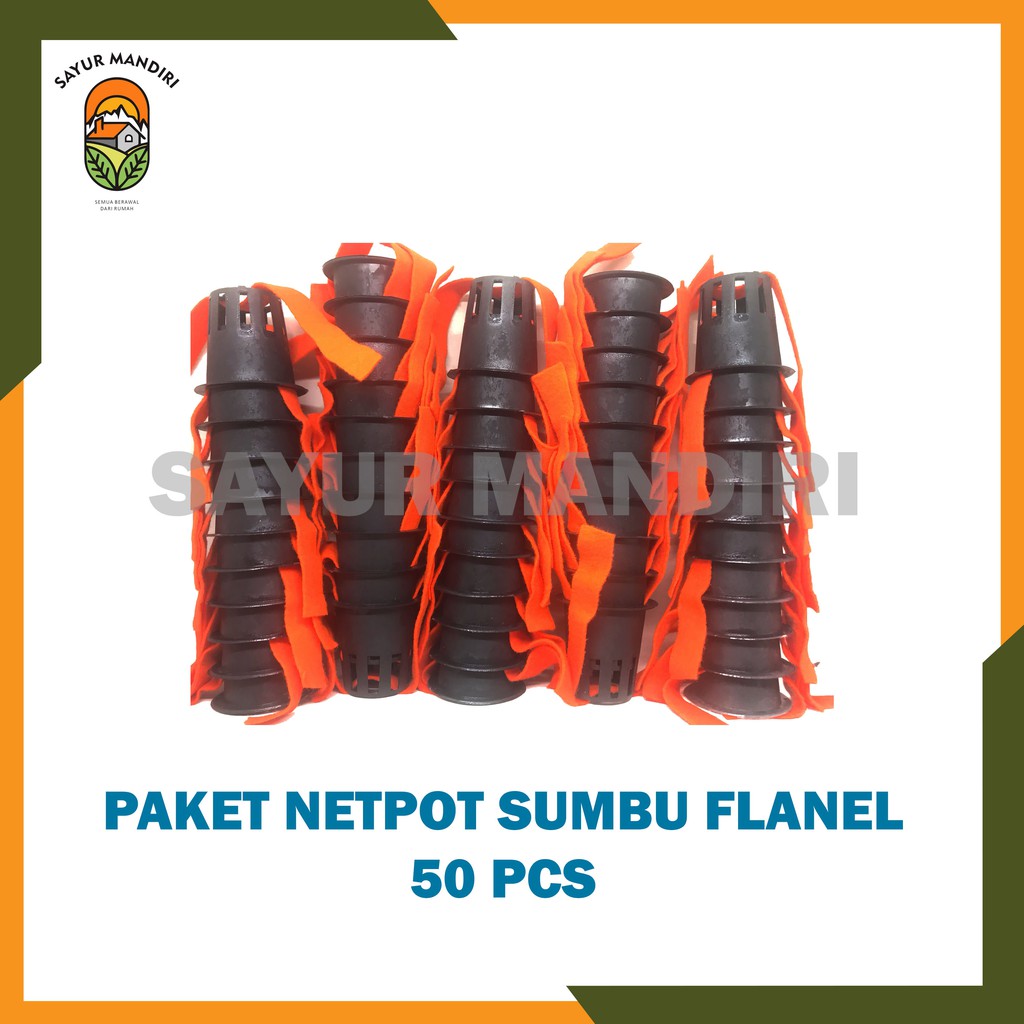 Paket Netpot dengan Sumbu Flanet 50 pcs