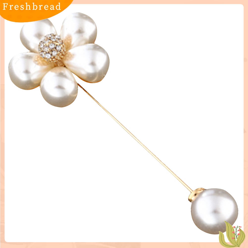 [ TERLARIS]Elegant Flower Faux Pearl Brooch Pin Lady Cardigan Shirt Shawl Breastpin Jewelry