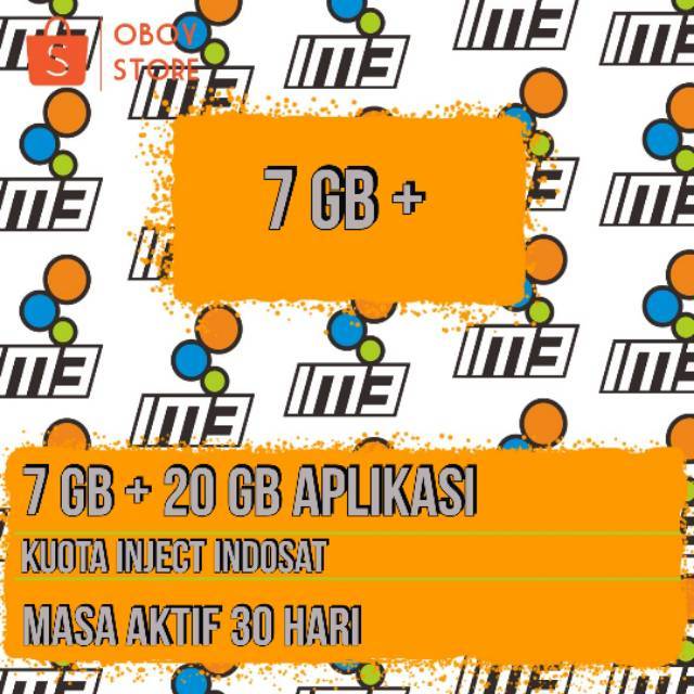 Kuota Data Inject Indosat 7 Gb 20 Gb Aplikasi 30 Hari Shopee Indonesia