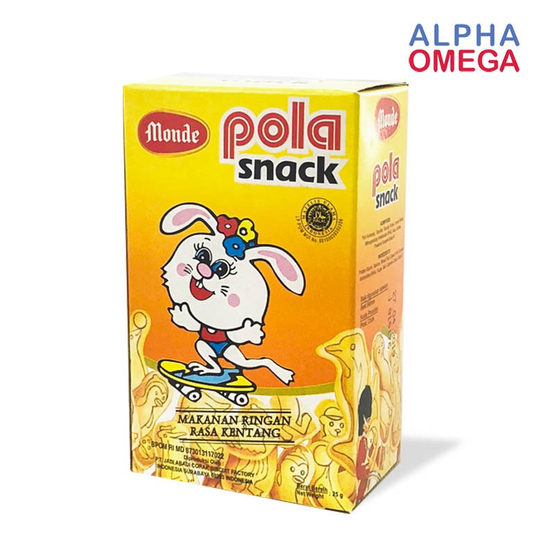 

MONDE POLA SNACK 25 GR - MAKANAN RINGAN RASA KENTANG