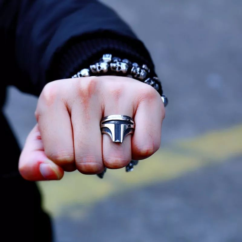 Cincin Ring Titanium Stainless Steel Keren Punk Rock Star Wars