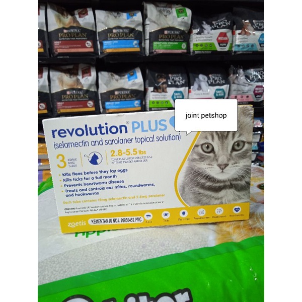 Revolution plus kucing 2-8-5.5lbs obat tetes kutu kitten (1box/3tube)