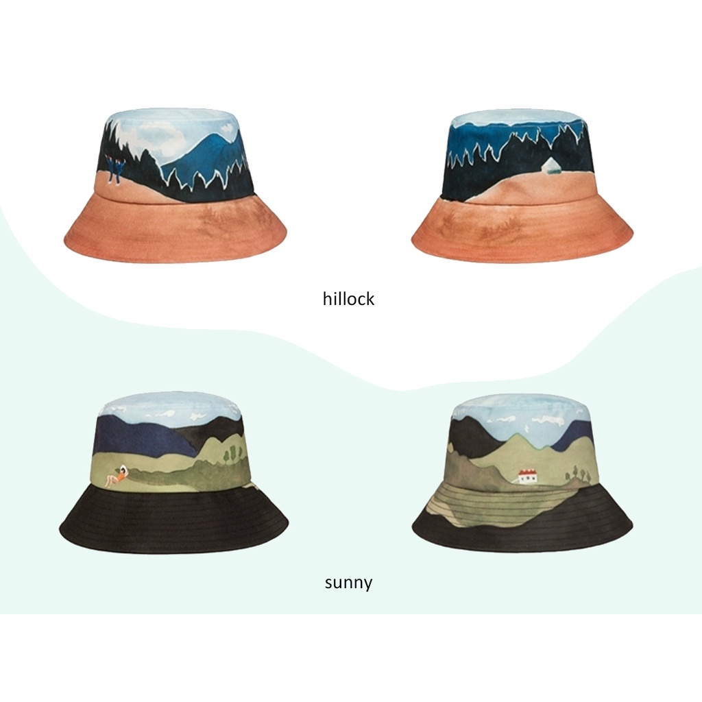 BUCKET HAT I topi piknik landscape scenery holiday sunshade fisherman fashion het impor premium stylish wanita cewek cod