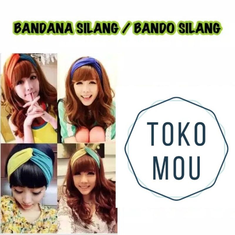 Bando Soulmate / Bandana Cewek / Bando Bandana Silang - Bando Korea - 1 pcs - Toko Mou