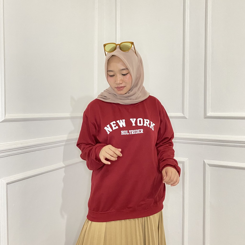 NEW YORK HOLYRIDER SWEATER  II SWEATER NY CRAWNECK PRIA DAN WANITA II 11 WARNA