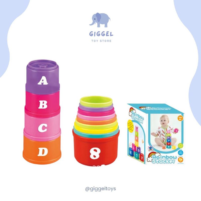 [ Giggel ] Stacking Cup Toys Import / Mainan Anak Susun Gelas Warna Warni / Mainan Edukasi Anak