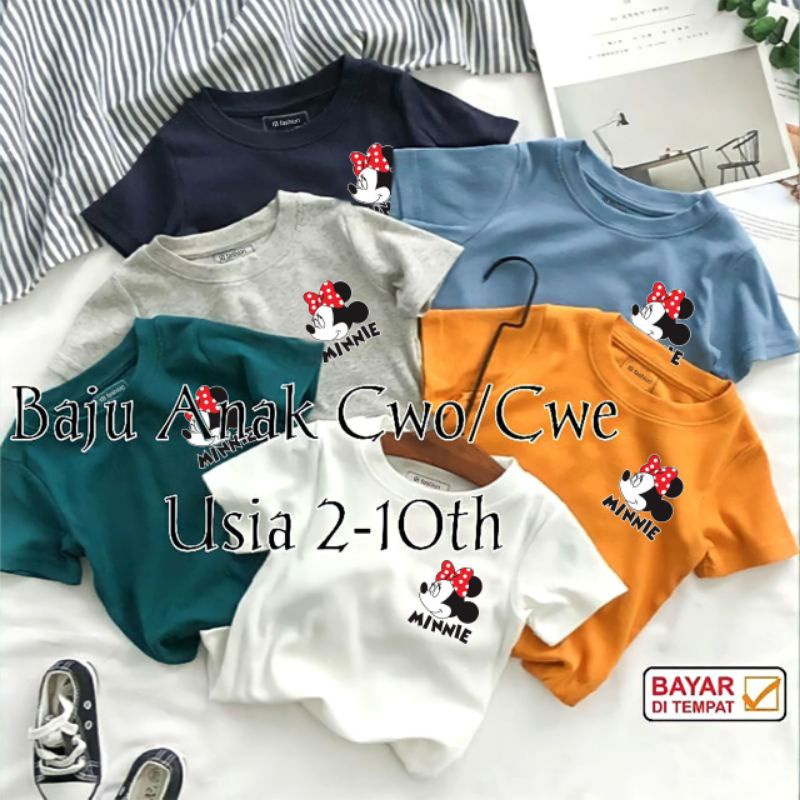 Baju Anak Cewek Winnie Dada Umur 2-10 Tahun Atasan anak Anak Baju Oblong Cewek