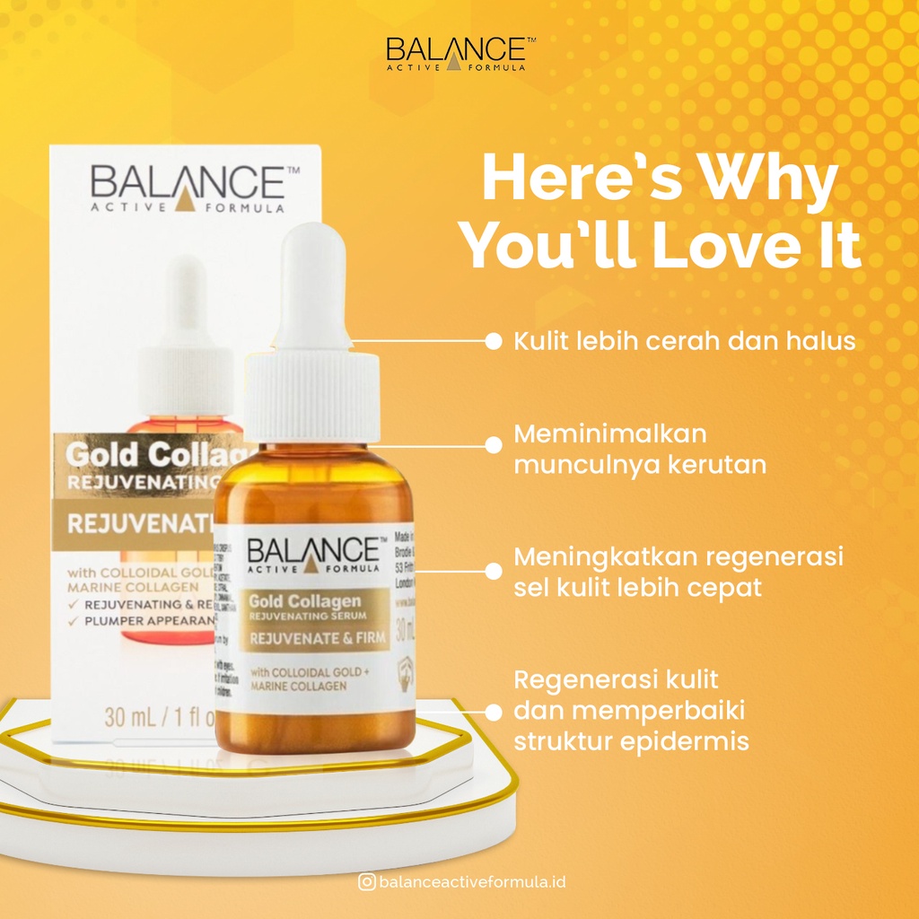 BALANCE Active Formula Collagen + Peptides DOUBLE BOOSTER Serum (30 ml) - Mengenyalkan + Kencang + Bervolume