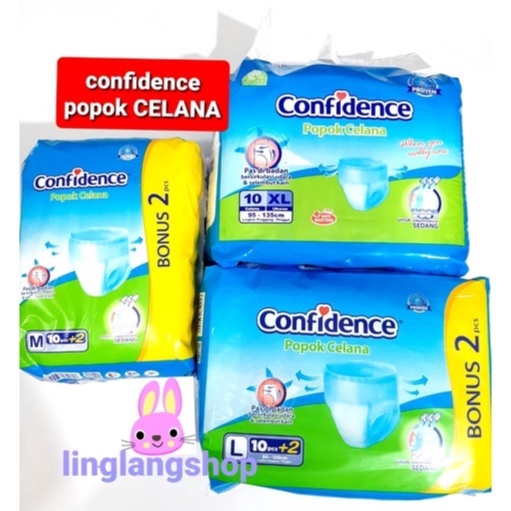 Confidence popok CELANA M10+2 L10+2  XL10 adult pants  M L XL popok dewasa (no.229)