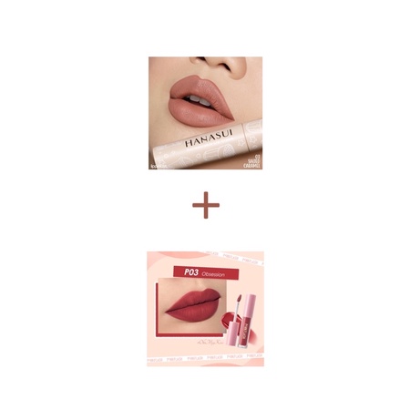 (Ombre Package) Pinkflash Lipmatte P03 + Hanasui Lipmatte Boba ed