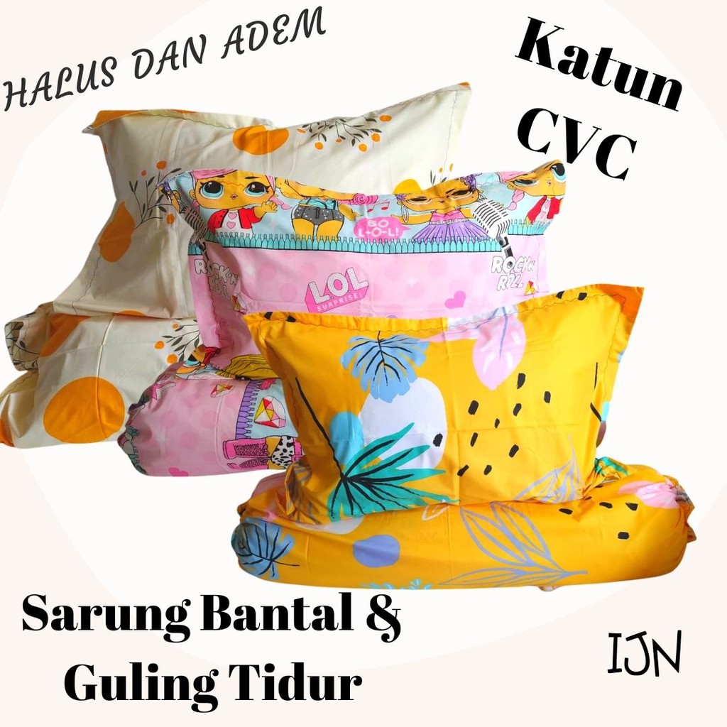 Sarung Bantal Guling Jumbo Katun Halus Pinggiran Bordir King Koil SarungBantal - IJN PLAZA