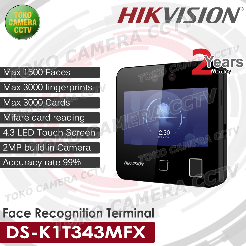 HIKVISION DS-K1T343MFX MESIN ABSEN ACCESS CONTROL TOUCH SCREEN FACE RECOGNITION