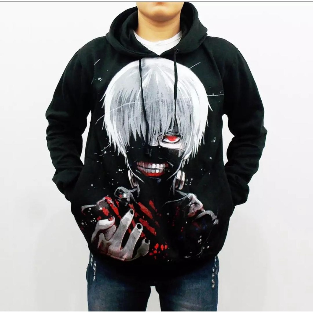 Sweater hoodie anak cowok kaneki / Sweater Hoodie Anime Jepang Anak Usia 6-11 Tahun Dan Dewasa / Jaket Anime Kaneki Tokyo Ghoul / Jaket hoodie anime tokyo ghoul kaneki anak cod